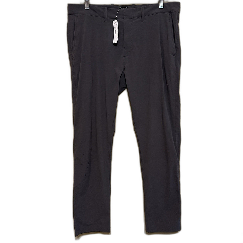 NWT J. Crew 484 Slim Stretch Chino Pants Mens 34x Gray Stretch Performance Chino